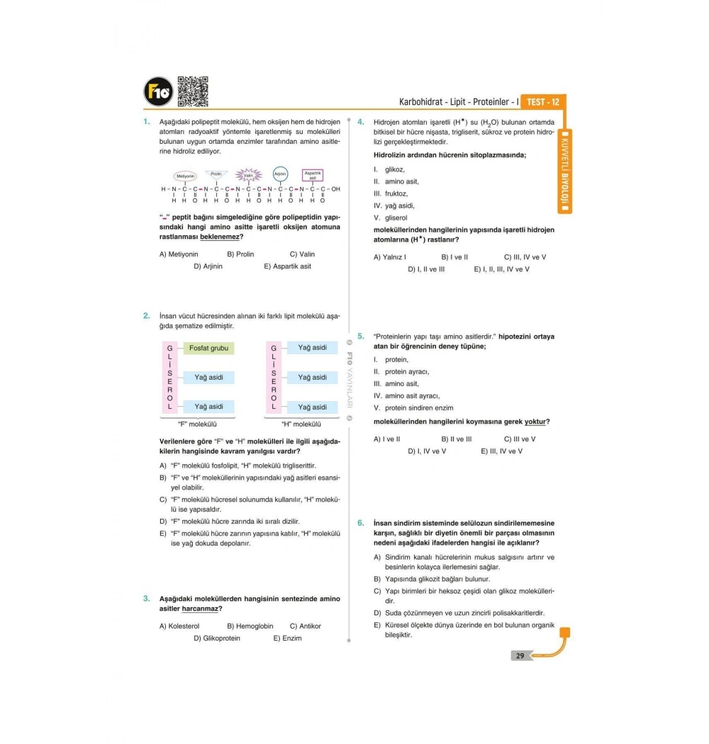 Dilek Hocayla 32 Günde Biyoloji Soru Bankası  F10 Yayınları