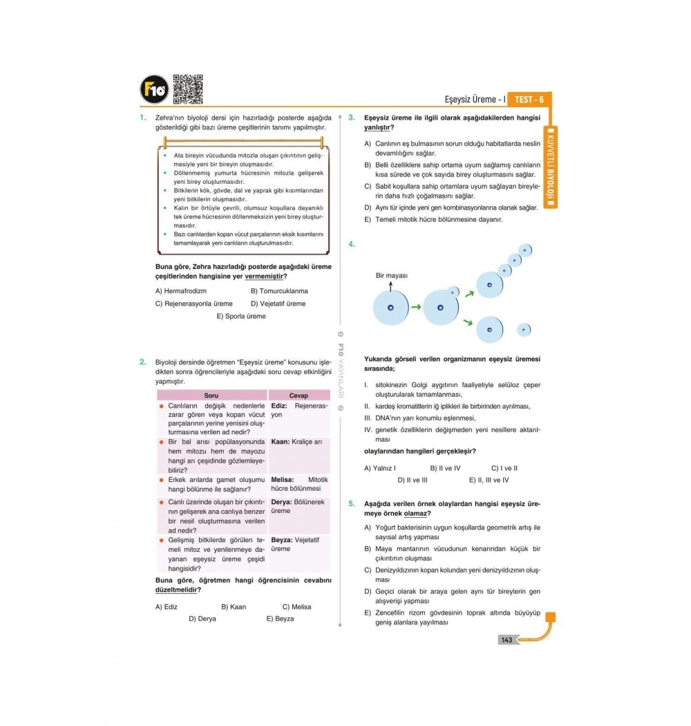 Dilek Hocayla 32 Günde Biyoloji Soru Bankası  F10 Yayınları