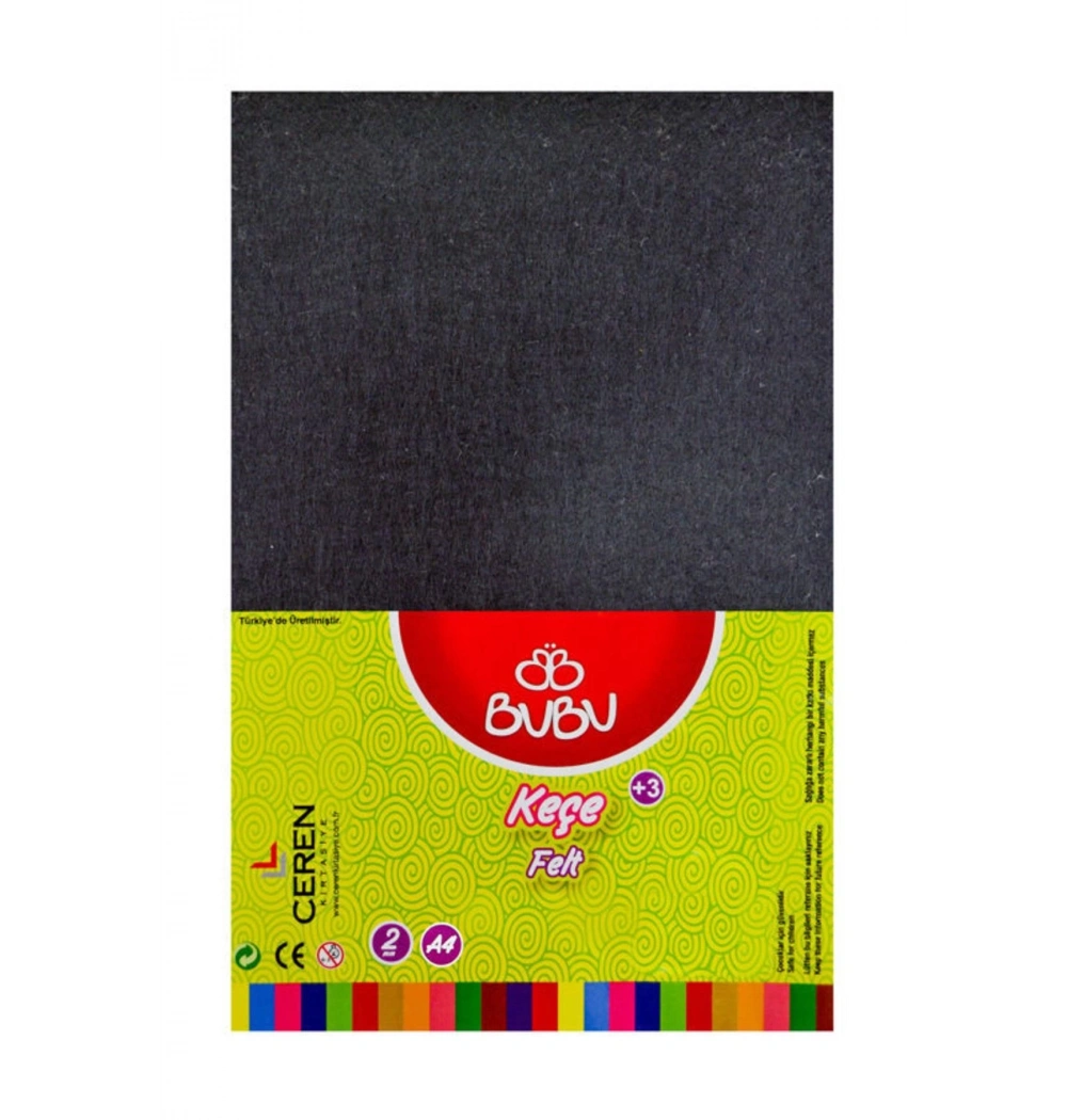 Bu-Bu 20X30 Keçe Siyah 2 Mm Kod:Bubu-Ke0014