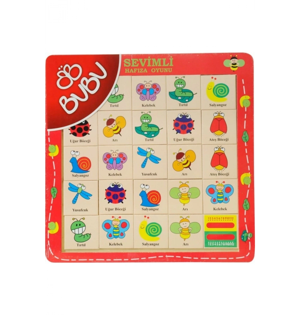 Bu-Bu Ahşap Puzzle Sayılar Rakamlar  Hafıza Oyunu Kod:Bubu-Ap0061