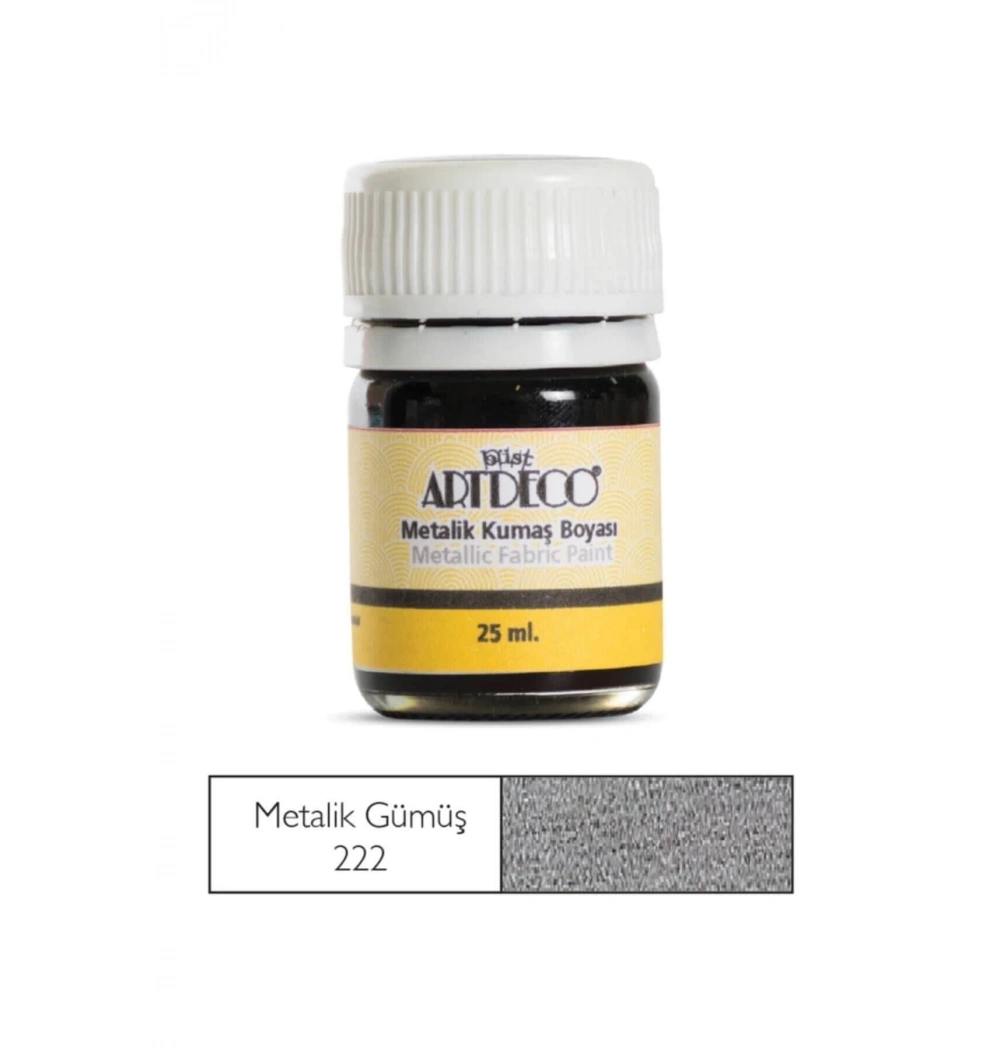 Lisans Artdeco Metalik Kumaş Boyası 25Ml. Sılver  Lv-Y-011A-222