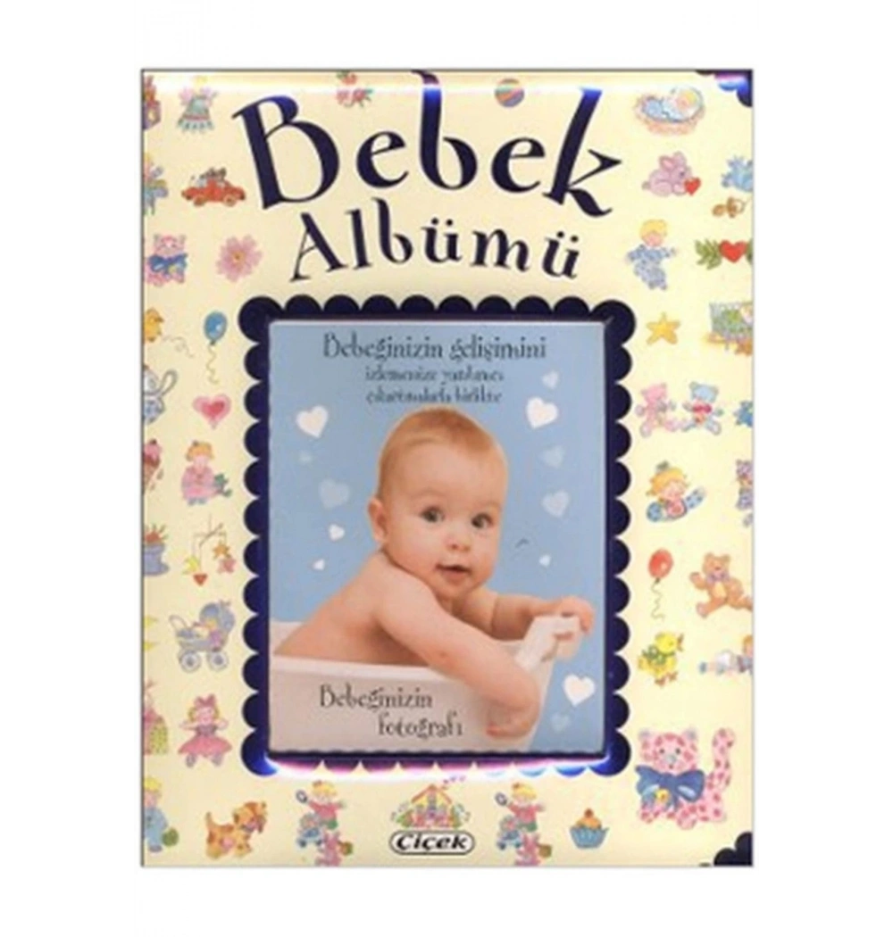 Bebek Albümü Büyük Boy Ciltli-Mavi  Çiçek Yayın