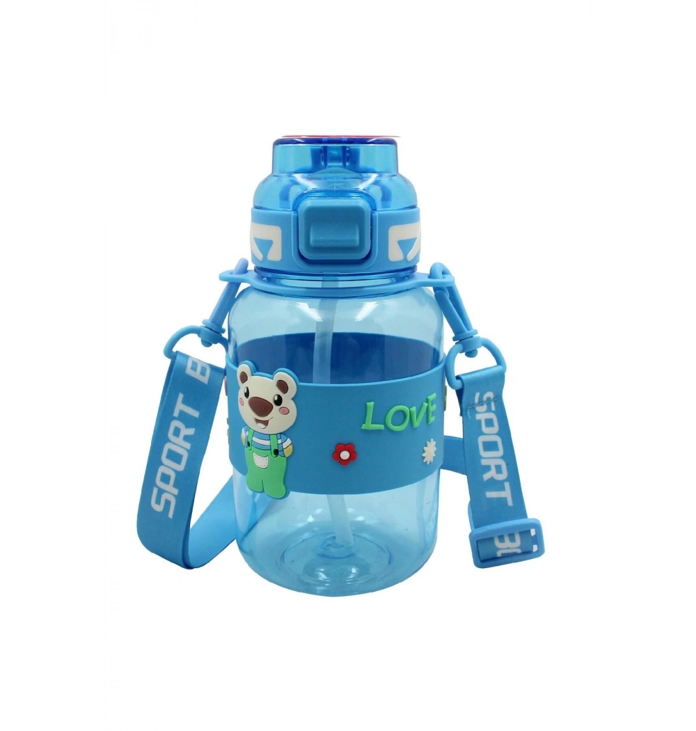 Noki Kids Su Matarasi Petg Pipetli Kapak Silikon Kemerli Askılı 800 Ml T-0118-130