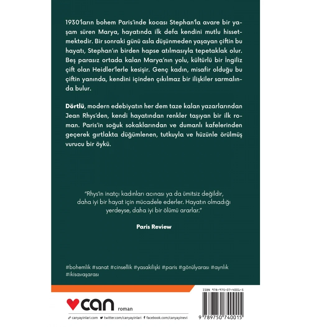 Dörtlü  Jean Rhys  Can Yayın