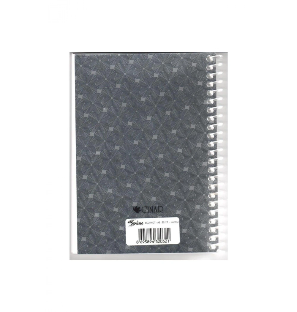 Çınar Unı Note Floral Notebook A6 60 Yp Kareli Not Defteri 32031