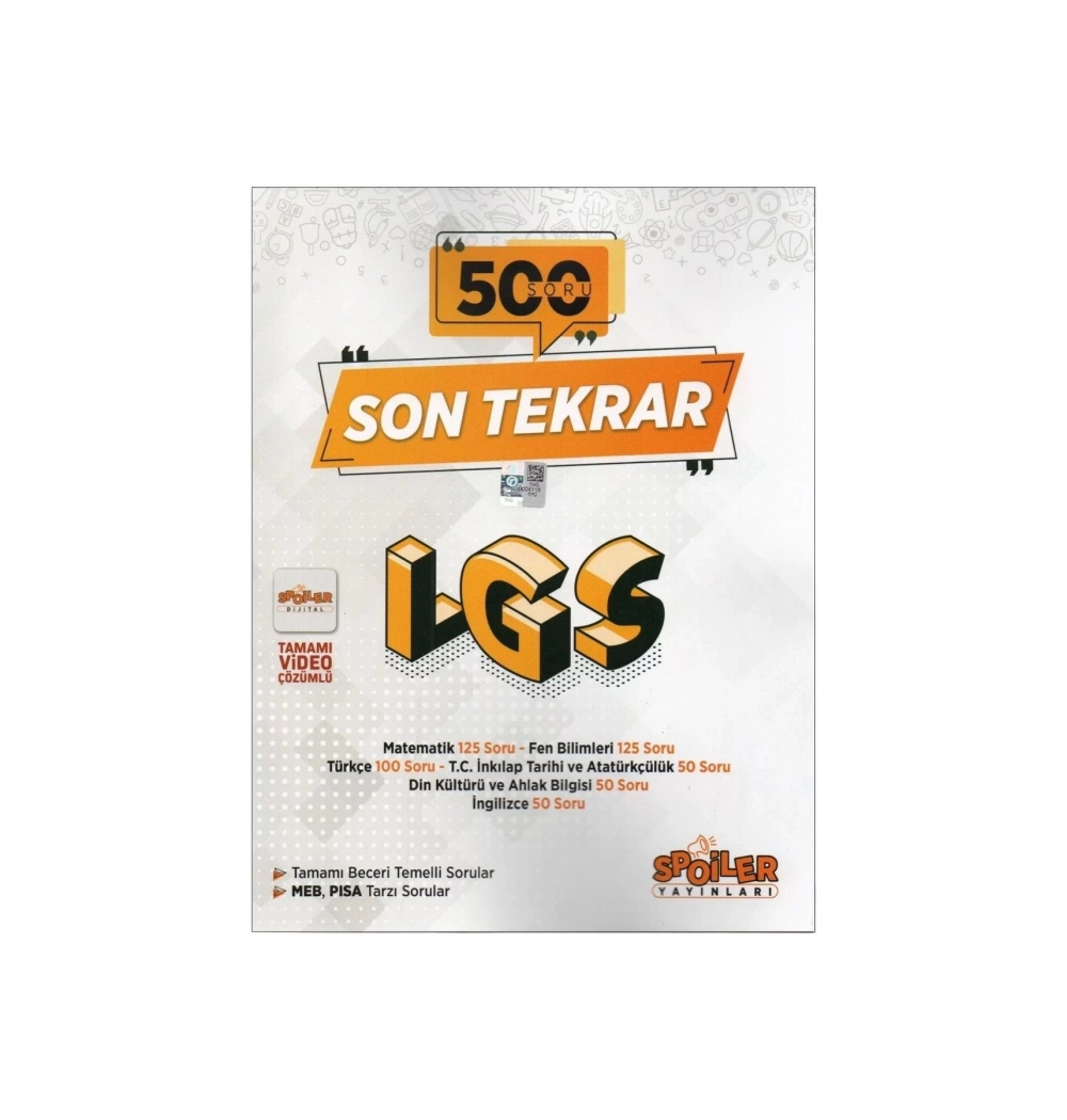 Spoiler 8.Sınıf Lgs Son Tekrar 500 Soru
