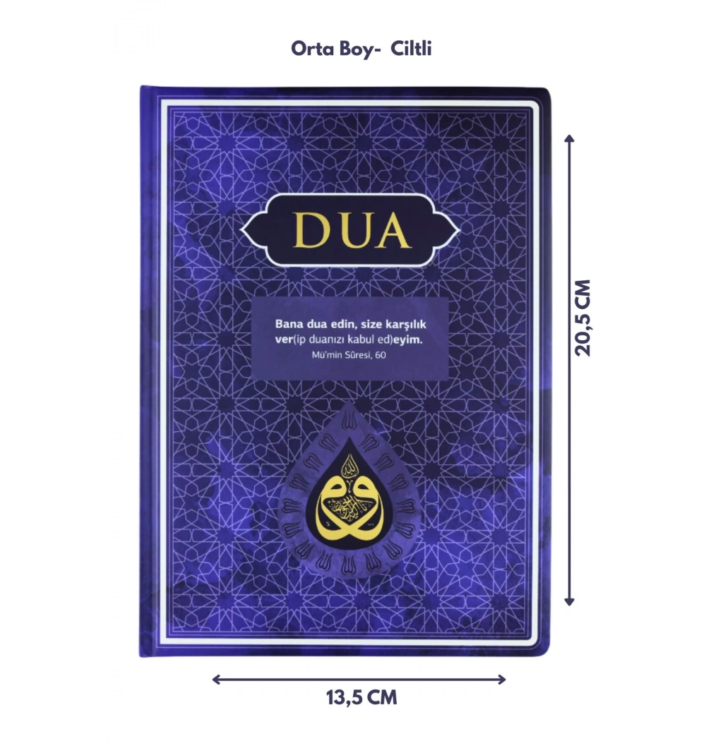 Dua Kitabı Orta Boy Arapça Türkçe Lacivert Renk  Server Yayınları