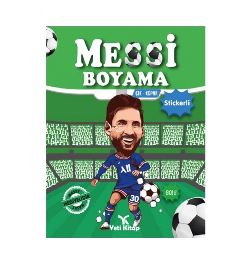 Messi  Stickerli  Maskeli   Boyama  Kitabı  Yeti Kitap