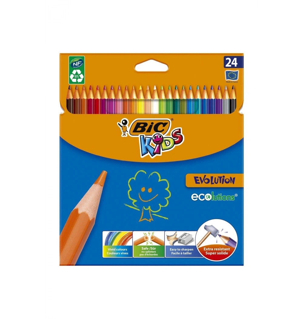 Bic Evolutıon  Kuru Boya Kalemi 24Lü    Kod:937515