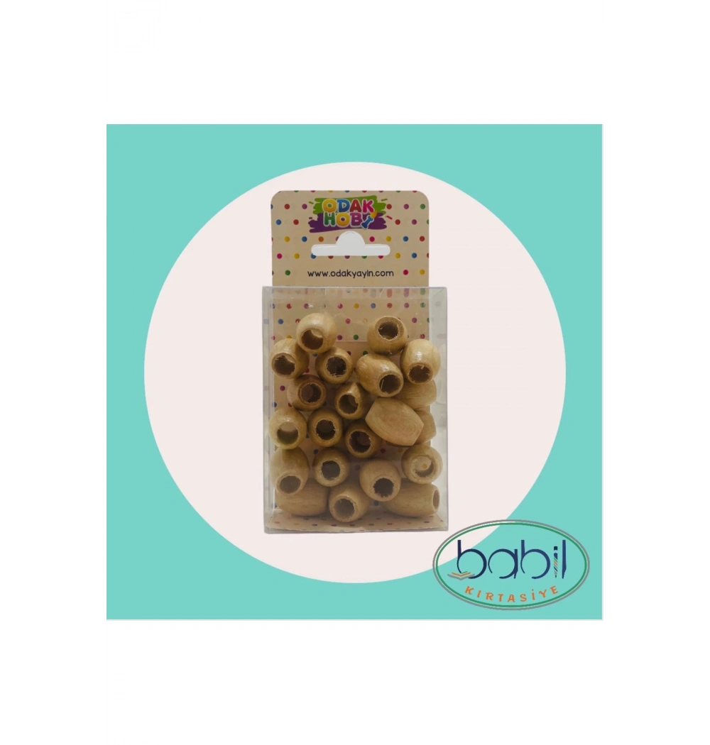 Odak Tahta Oval Naturel Boncuk 15 Mm