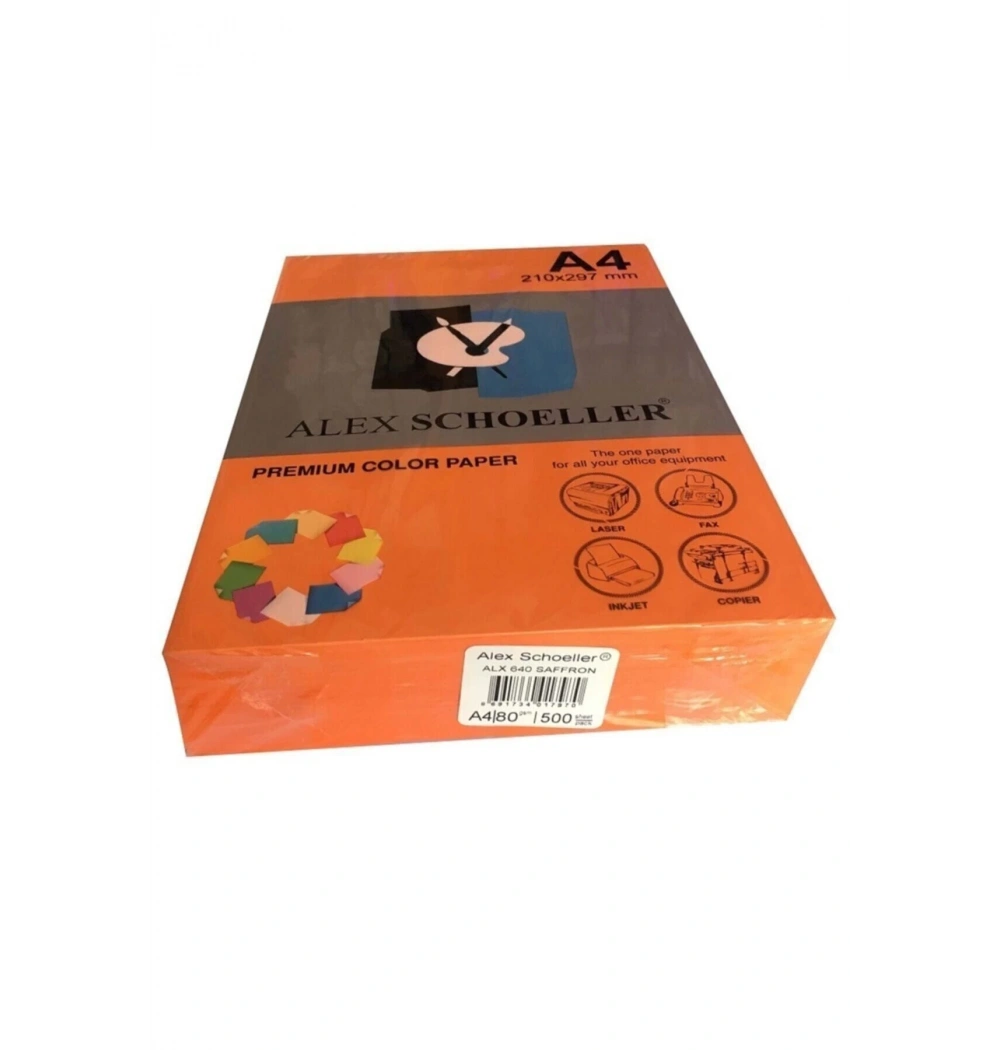 Alex Schoeller Renkli̇ Fotokopi̇ Kağidi 500 Lü A4 Turuncu Alx-640