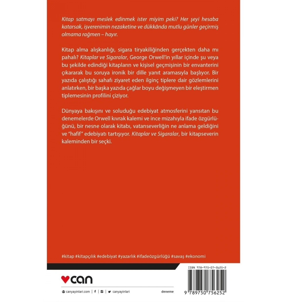 Kitaplar Ve Sigaralar  George Orwell  Can Yayın