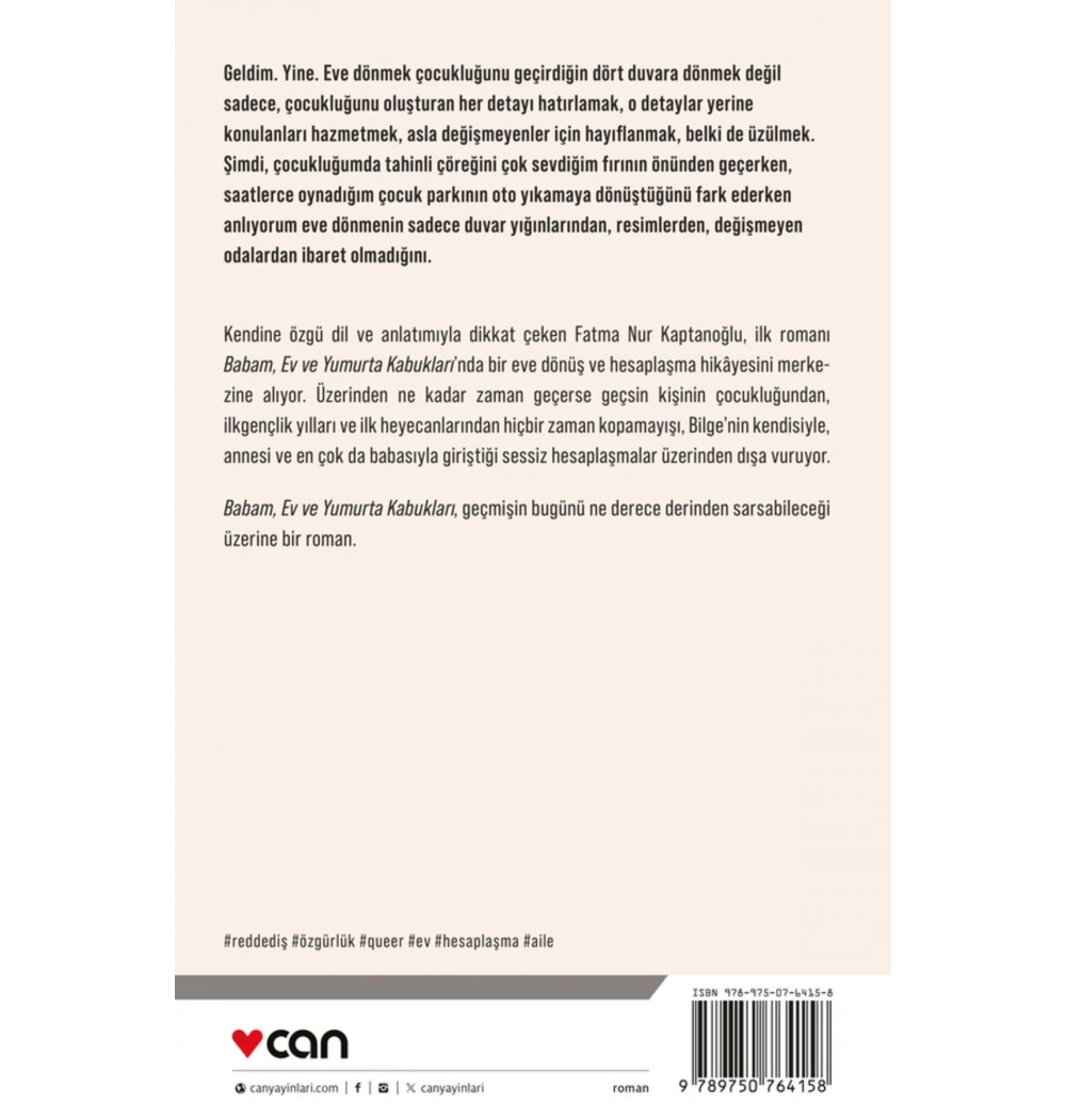 Babam Ev Ve Yumurta Kabukları  Fatmanur Kaptanoğlu  Can Yayın