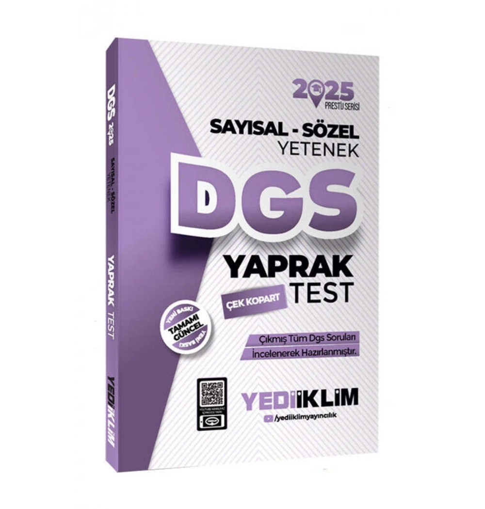 2025 Dgs Sayısal Sözel Yaprak Test  Yediiklim