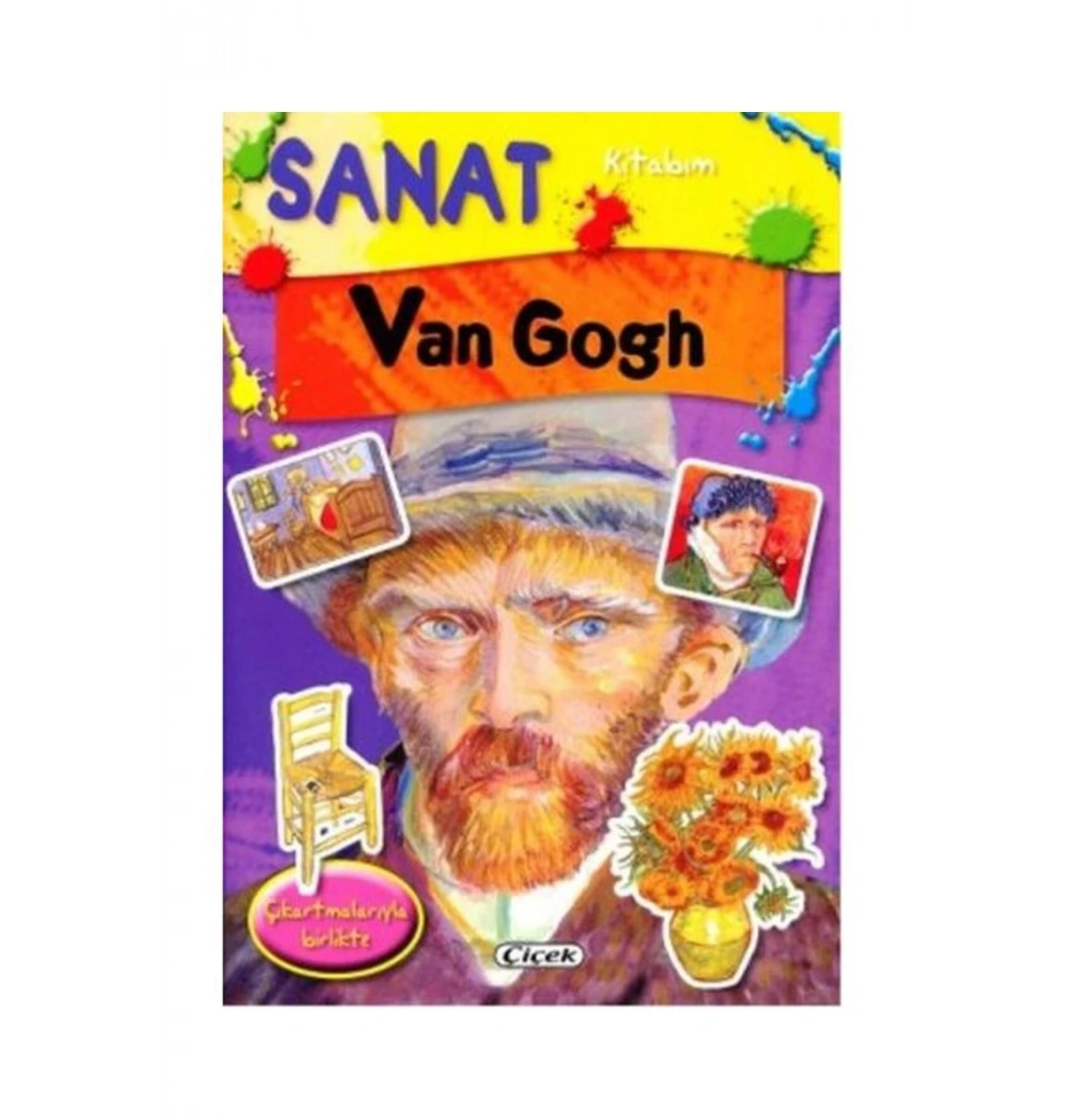 Sanat Kitabım Van Gogh Çıkartmalı  Çiçek Kitap