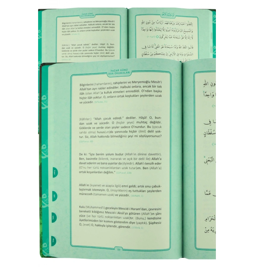 Dua Kitabı Orta Boy Arapça Türkçe Yeşil Renk  Server Yayınları