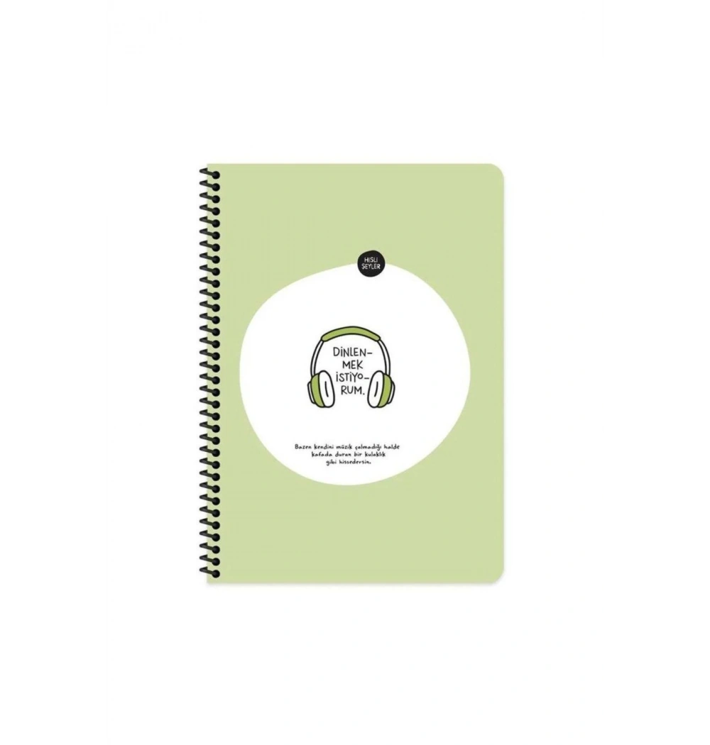Keskin Color Hisli Şeyler A4 80Yp.Kareli Spiralli Stickerli Defter - Dinlenmek İstiyorum