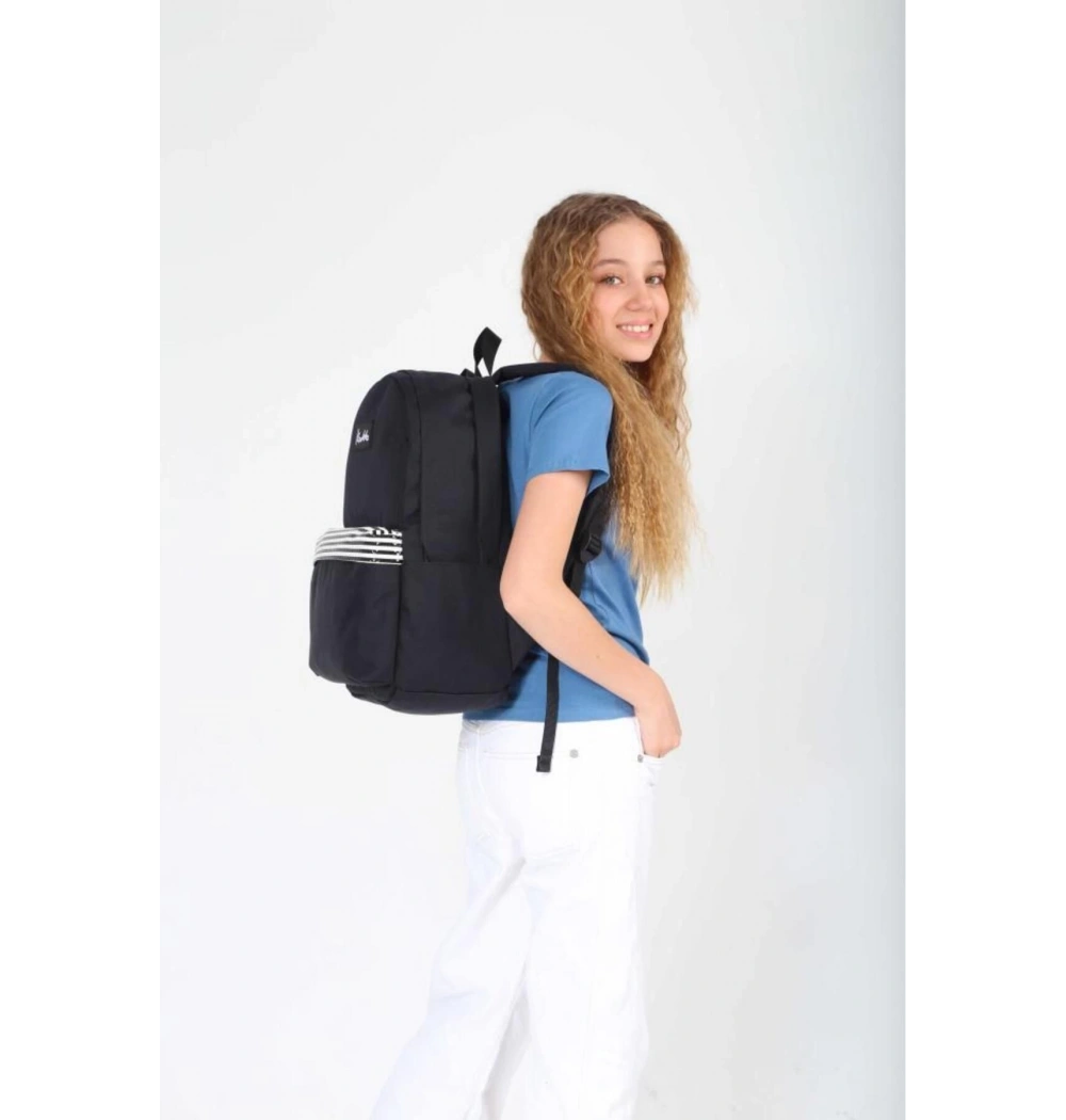 KAUKKO BASIC COLORS SIRT ÇANTASI (STRIPE SİYAH) K1627 KARINCA ÇANTA