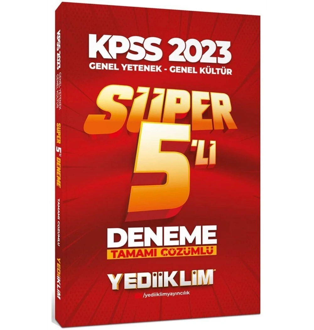 Kpss 2023 Gy Gk Süper 5 Li Çözümlü Deneme  Yediiklim