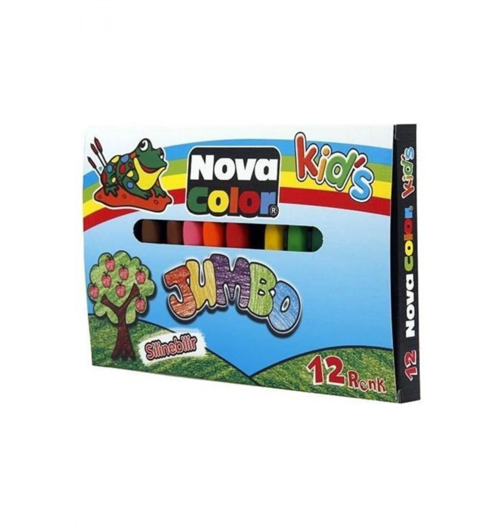 Nova Color Kids  Jumbo Üçgen Crayon  Mum Boya 12 Renk- Nc 2124