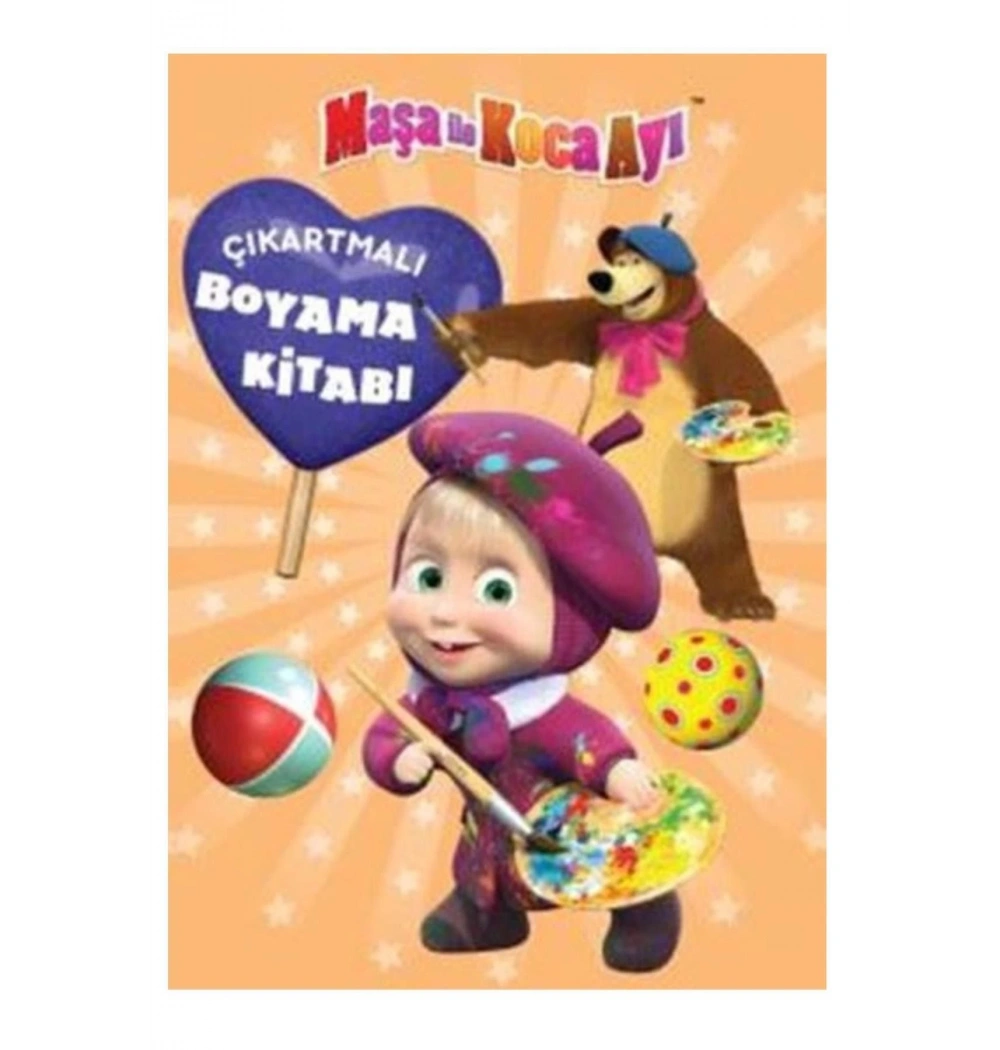 Maşa İle Koca Ayı Çıkartmalı Boyama