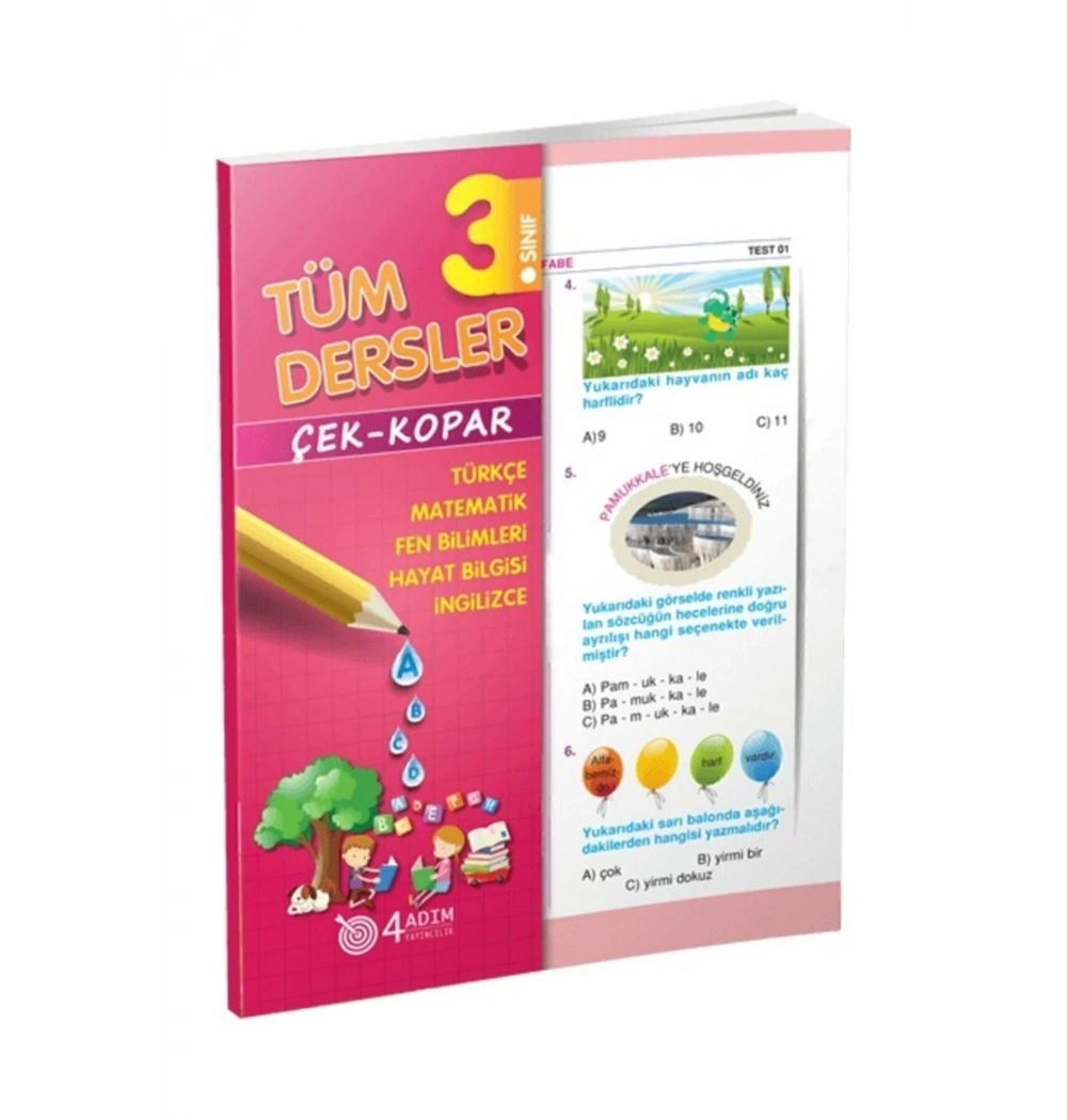 3D Sınıf Tüm Dersler Yaprak Test 4 Adım