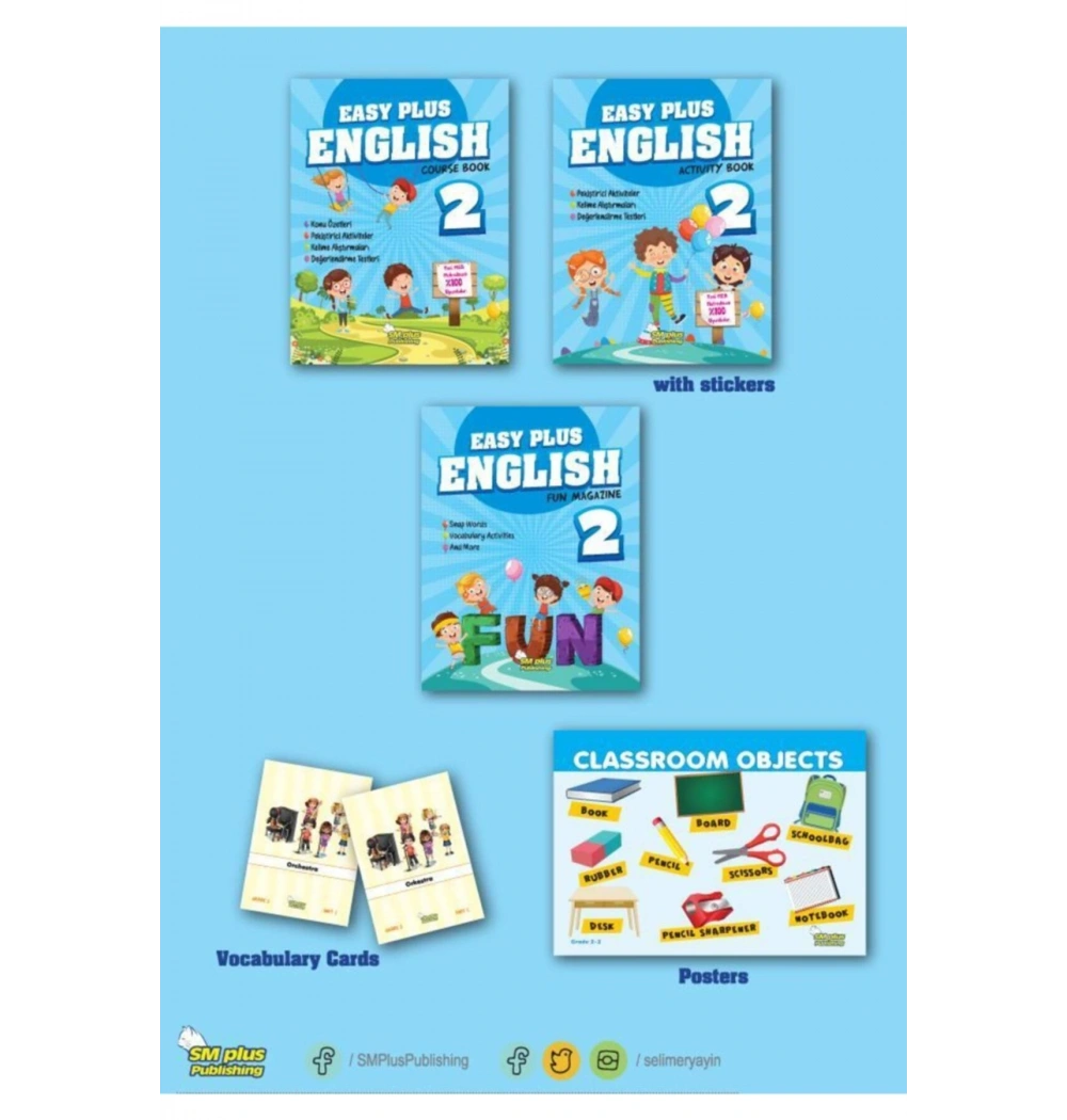 2.Sınıf Easy Plus Englısh 3 Kitap Kartlı Set  Selimer