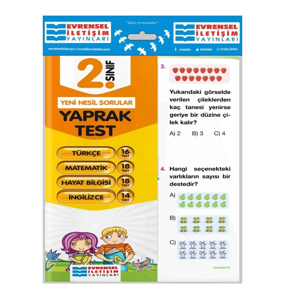 2.Sınıf Tüm Dersler Yaprak Test   Evrensel