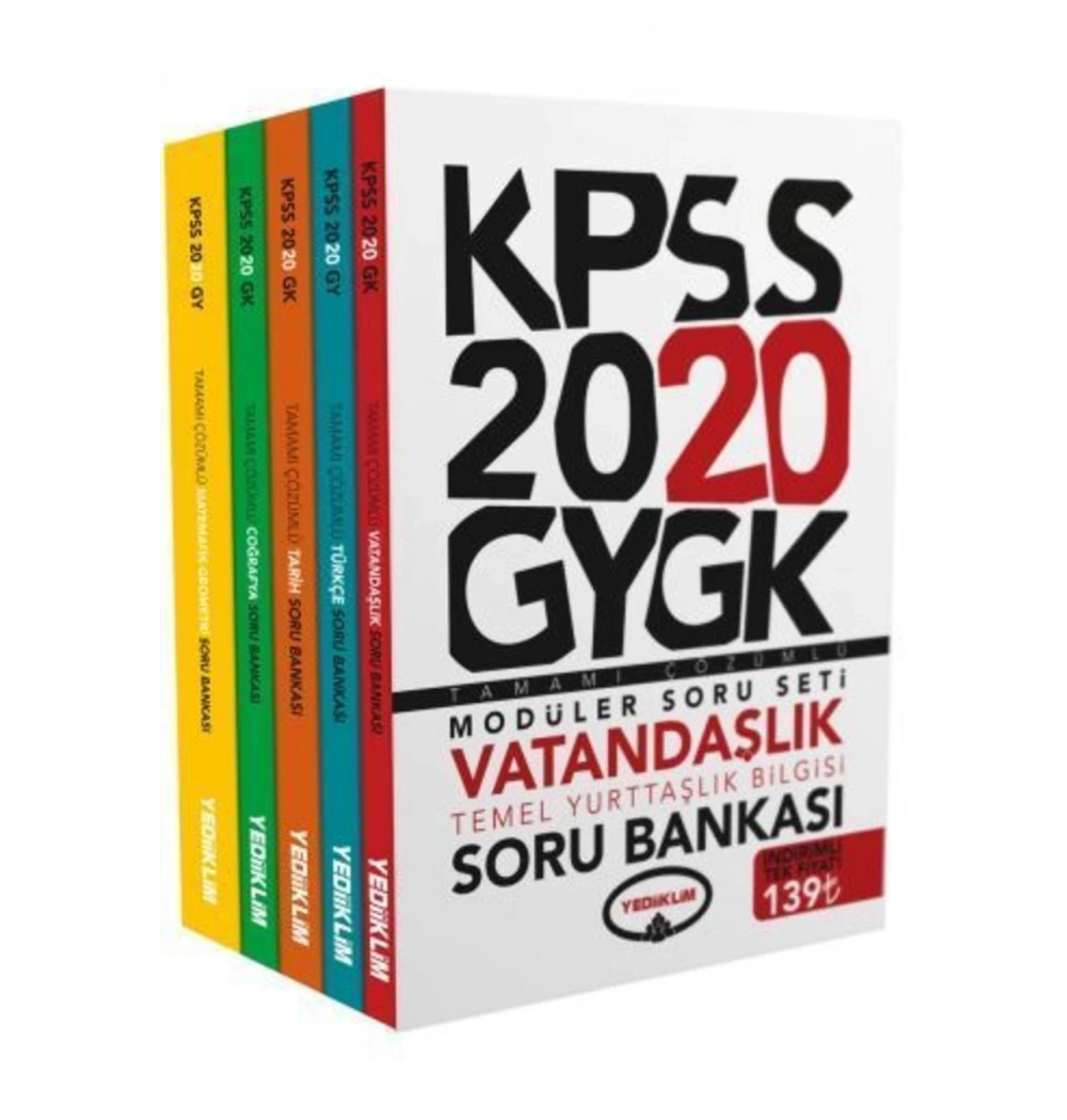 2020 Kpss Gk Gy Tamamı Çözümlü Modüler Soru Bankası 5 Li  Yediiklim