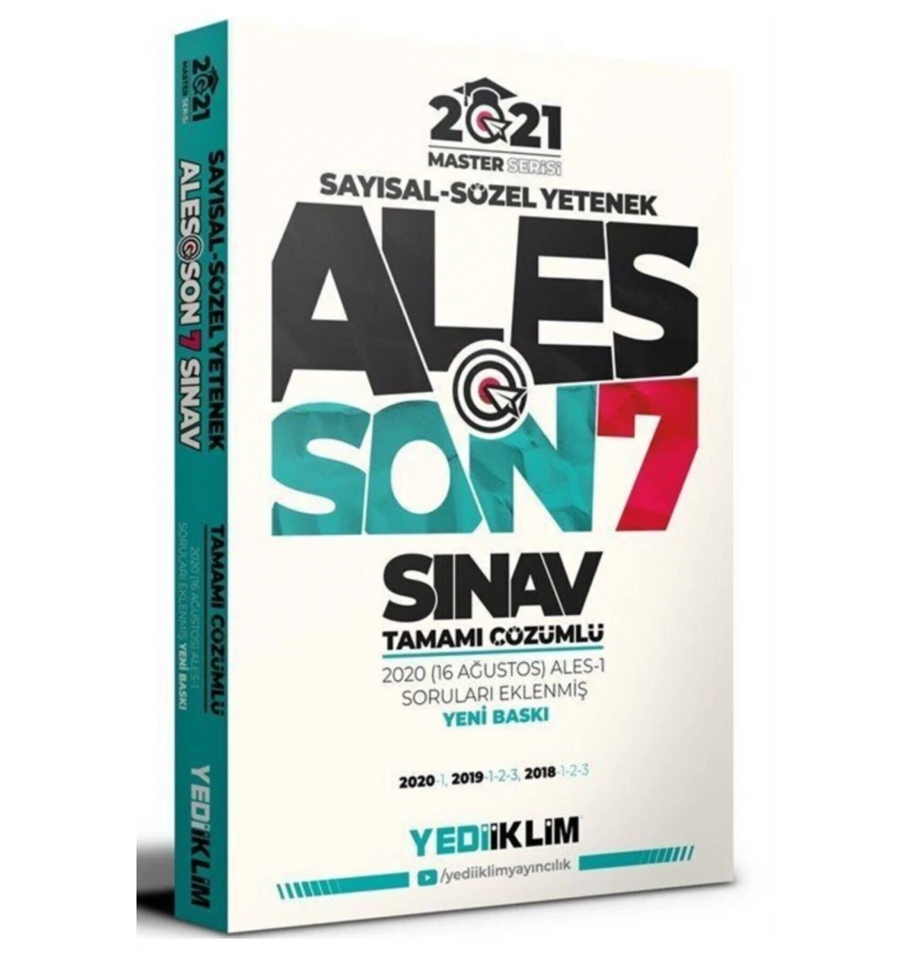 2021  Master Serisi Ales  Sayısal Sözel Son 7 Sınav Çıkmış Sorular Çözümlü Yediiklim