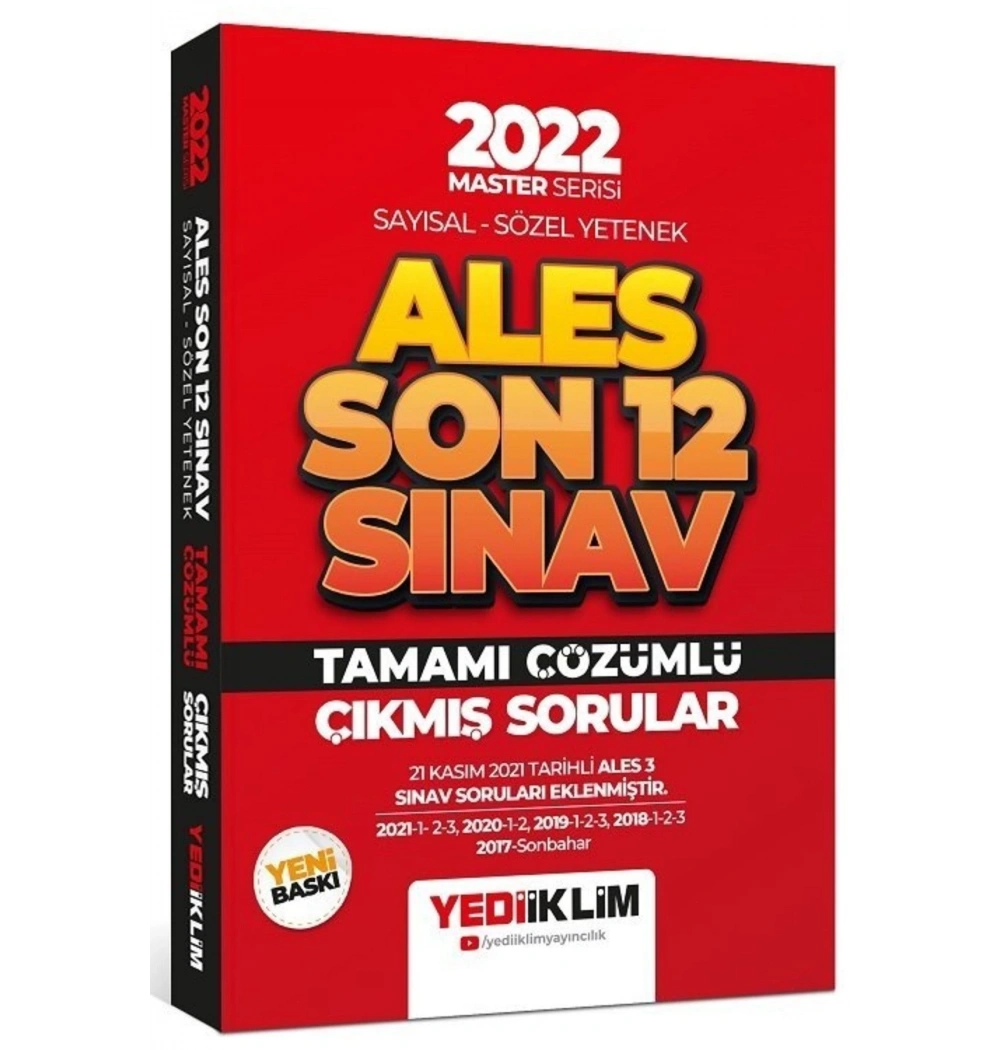 2022 Ales Sayısal Sözel Son 12 Sınav Çıkmış Çözümlü Sorular  Yediiklim