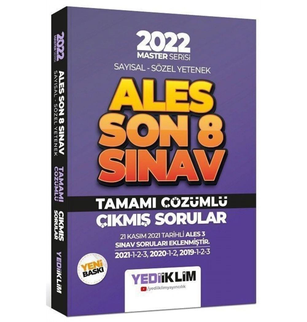 2022 Ales Sayısal Sözel Son 8 Sınav Çıkmış Çözümlü Sorular Yediiklim