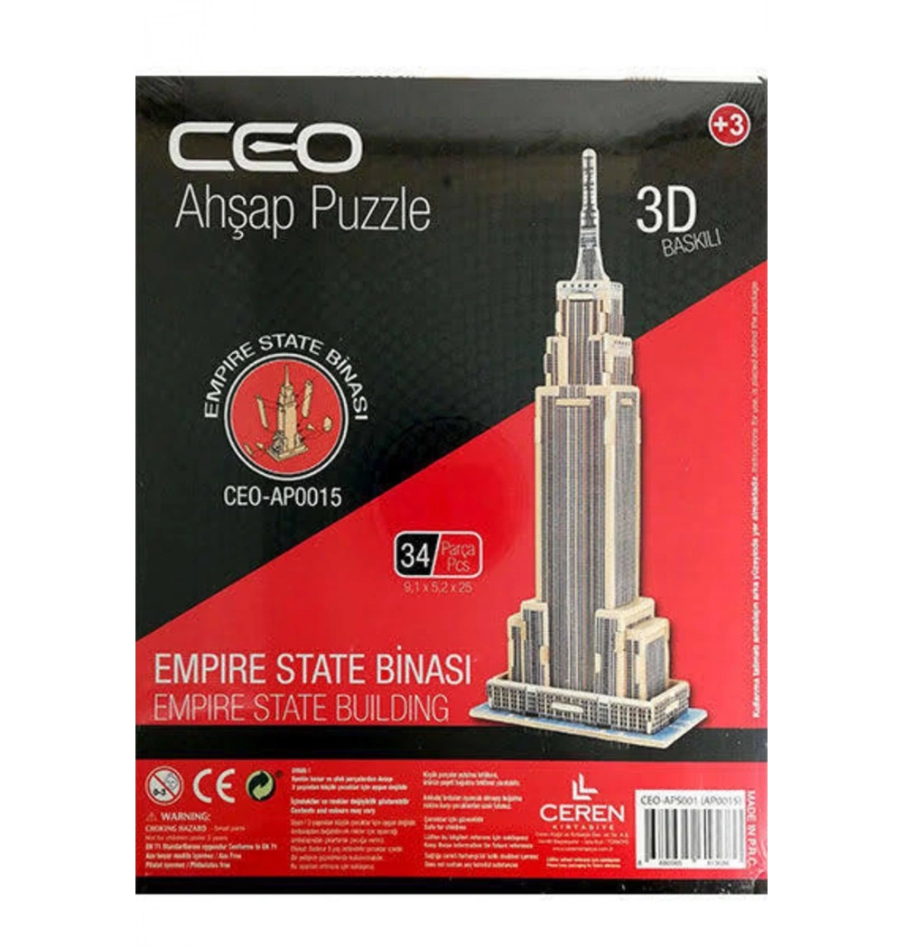 Ceo 3D Ahşap Puzzle Empıre State Binası  Ap0015