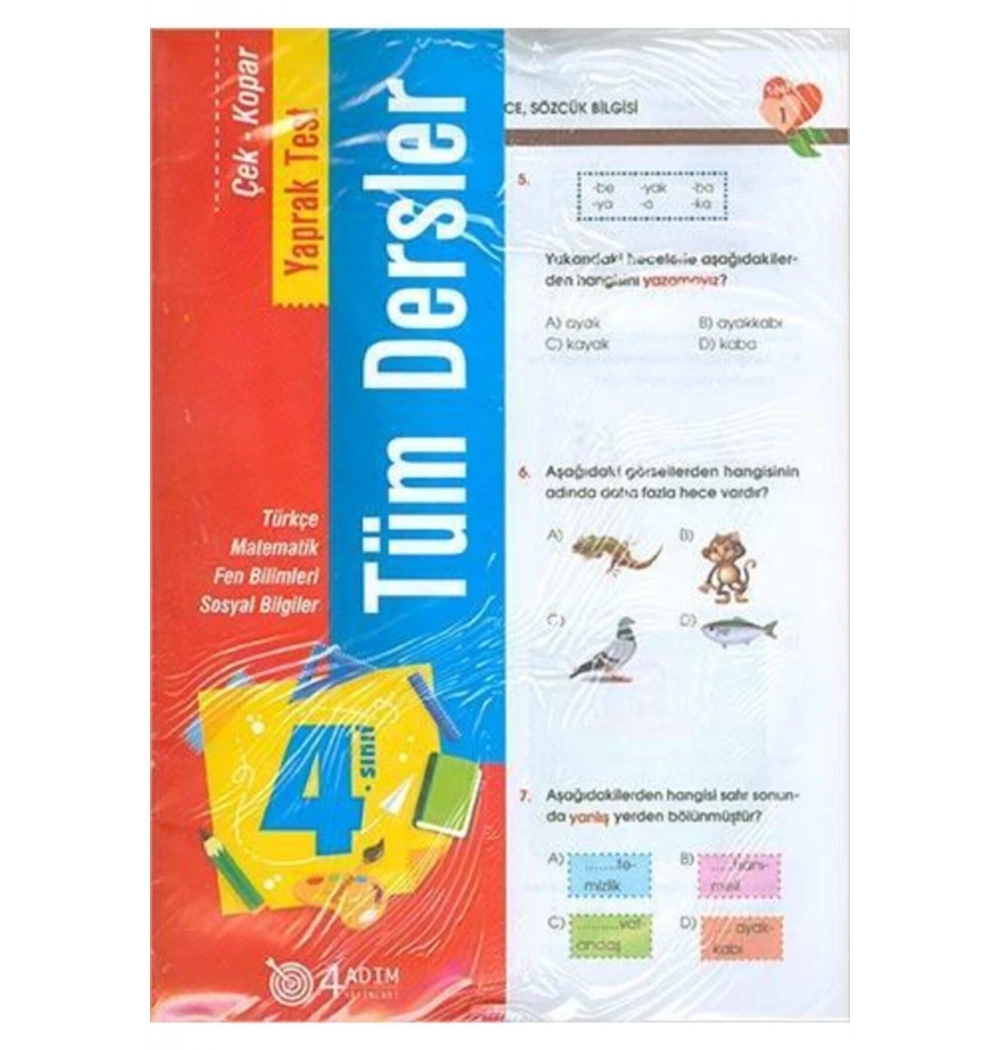 4. Sınıf Tüm Dersler Yaprak Test 4 Adım