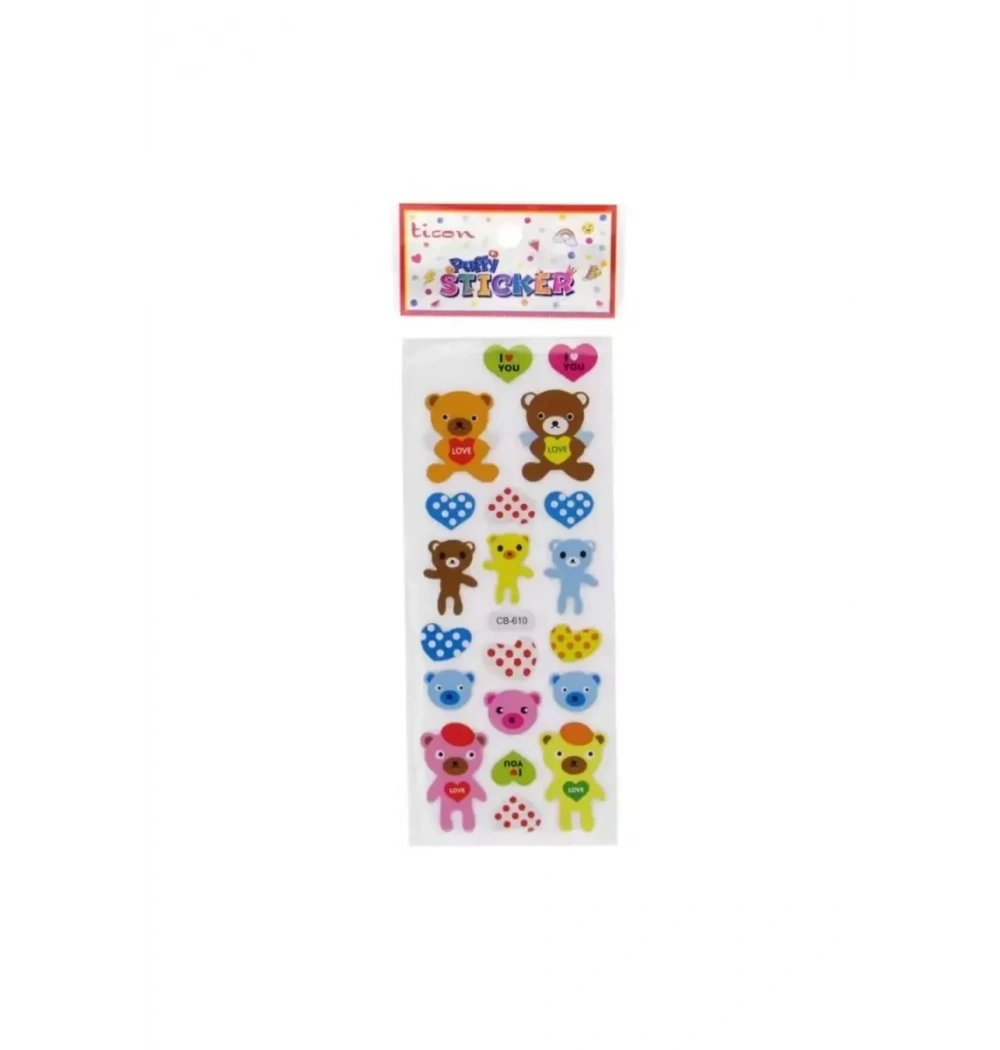 Ticon.Tps-007/19.Puffy Sticker Hayvan Figürleri Kod:389464