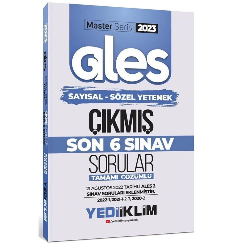 Ales 2023 Sayısal Sözel Son 6 Sınav Çıkmış Çözümlü Sorular  Yediiklim