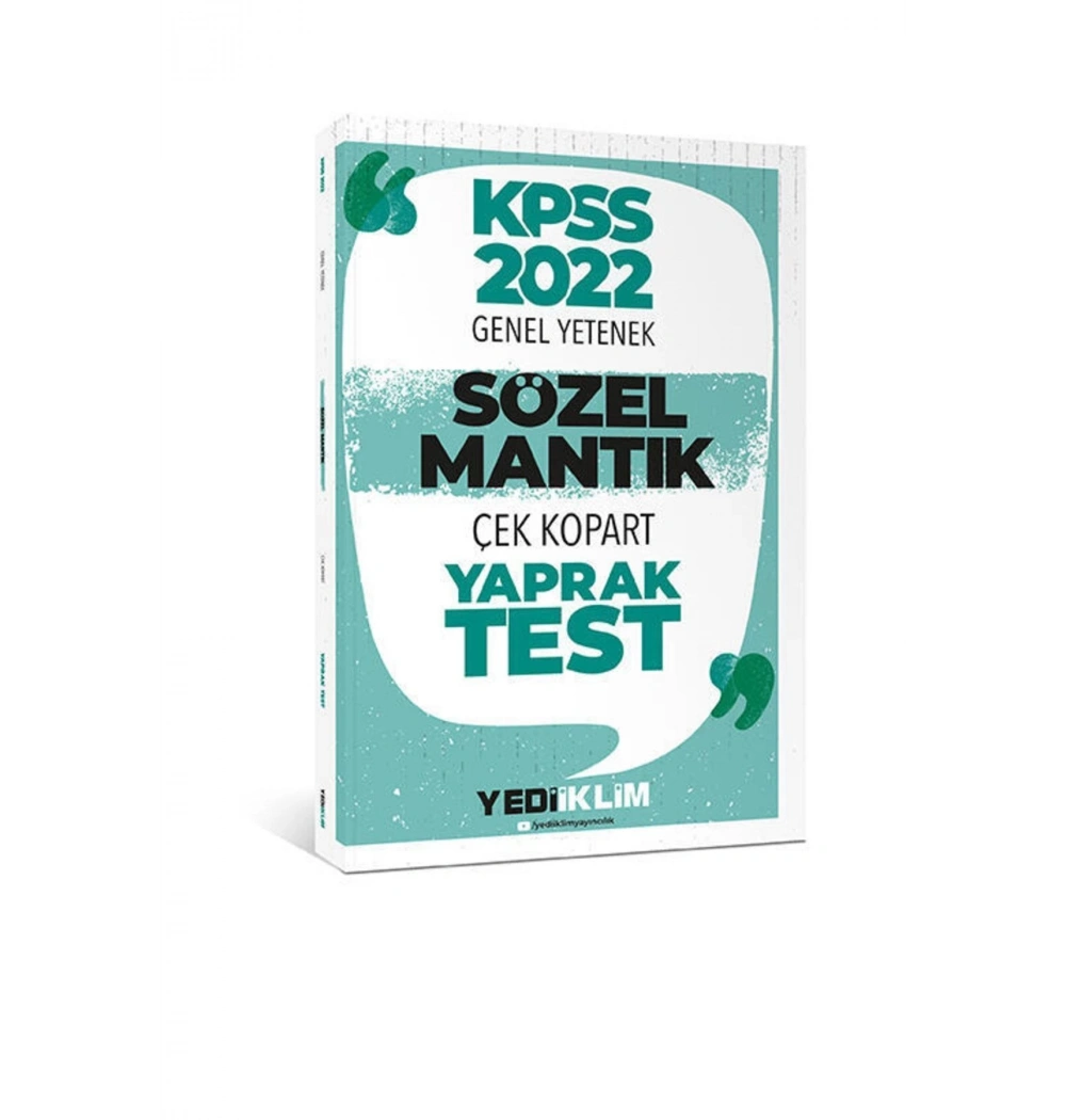 Kpss 2022 Gy Sözel Mantık Yaprak Test  Yediiklim