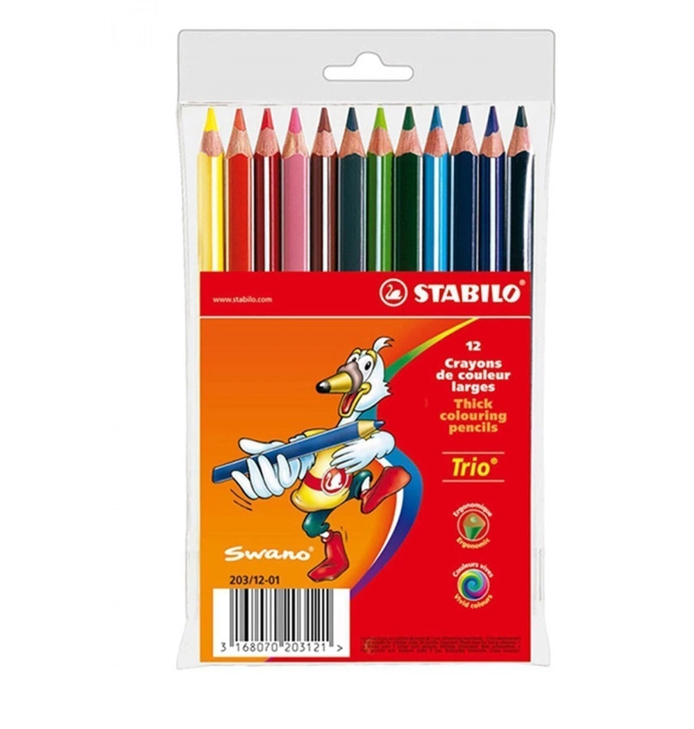 Stabılo Trio Kalın Kuru Boya 12Li Askılı Paket