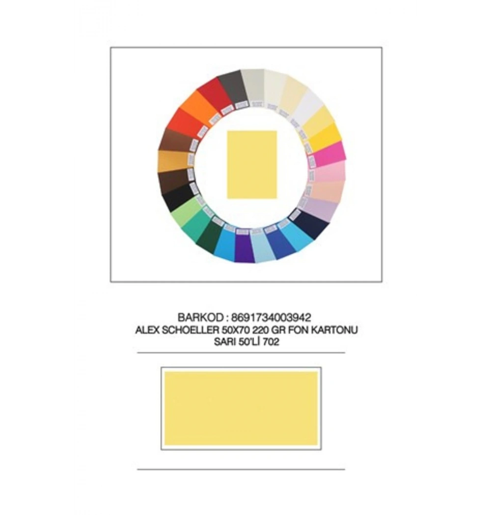 Alex Schoeller Dokulu Fon Kartonu Sarı 220 Gr 50X70 702