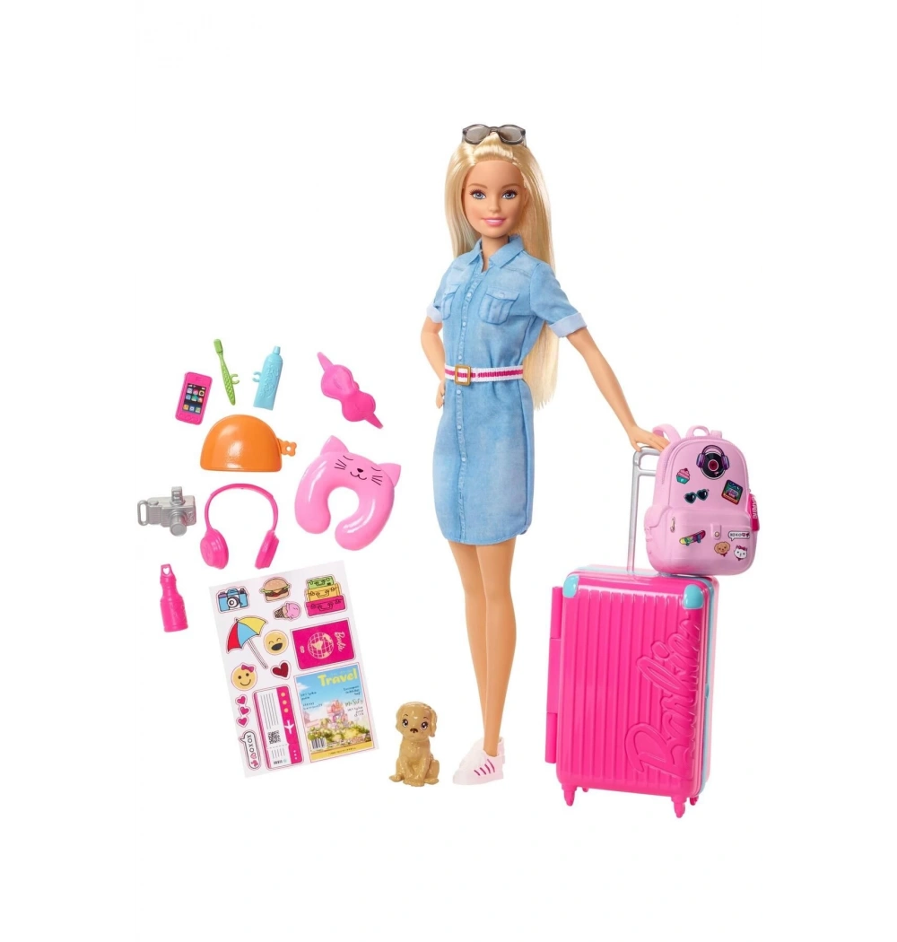 Barbie Seyahatte Bebeği Ve Aksesuarları