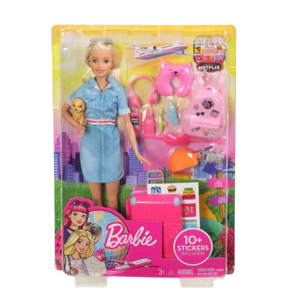 Barbie Seyahatte Bebeği Ve Aksesuarları