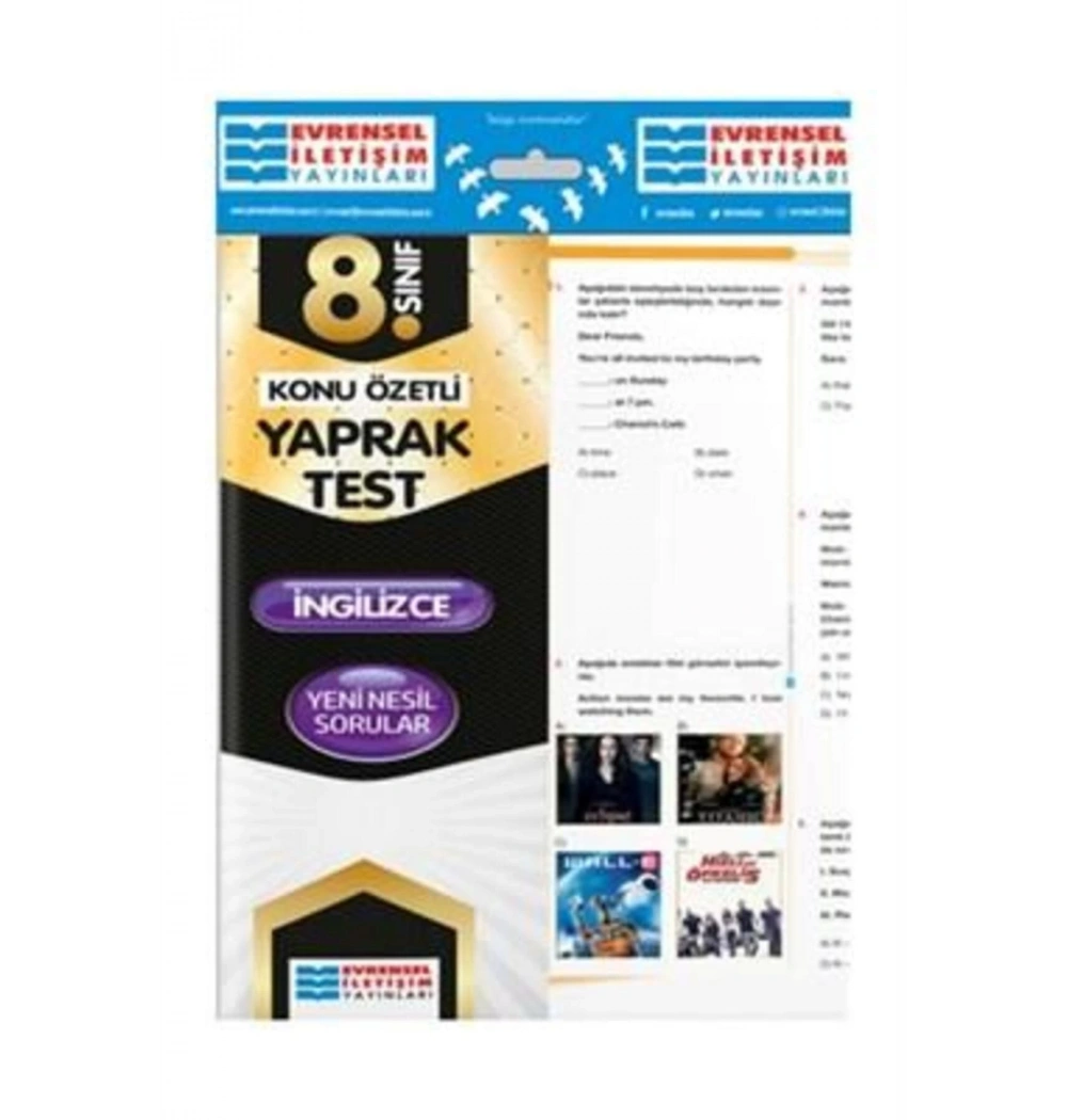 8.Sınıf İngilizce Yaprak Test   Evrensel