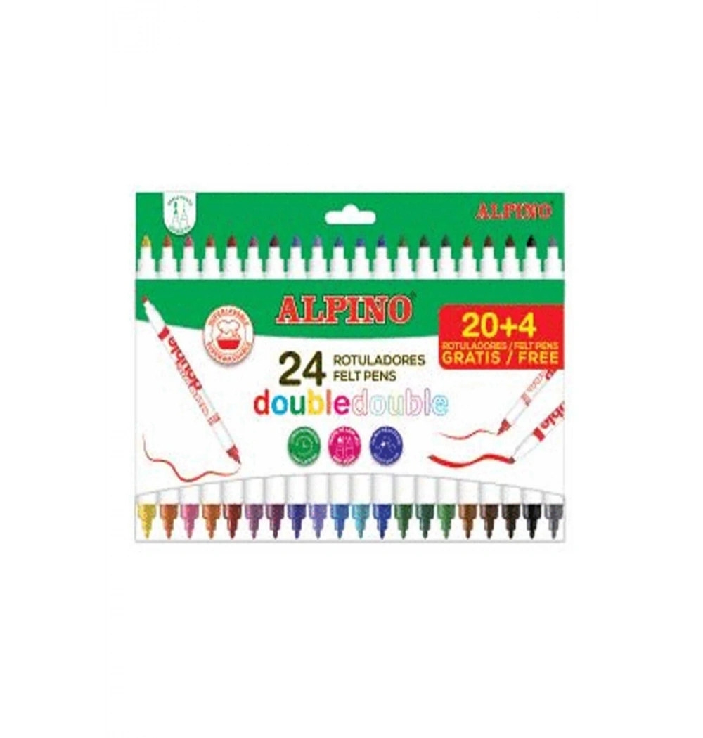 Alpino Çift Yönlü Keçeli Kalem 24 Renk  Ar-002058
