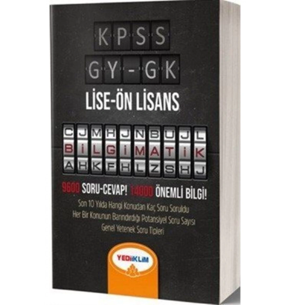 Kpss Lise Önlisans Bilgimatik   Yediiklim