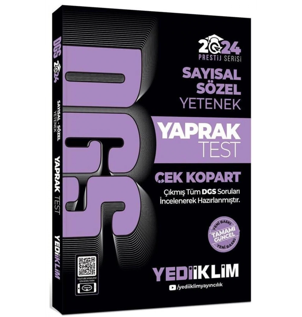 Dgs 2024 Sayısal Sözel Yaprak Test  Yediiklim