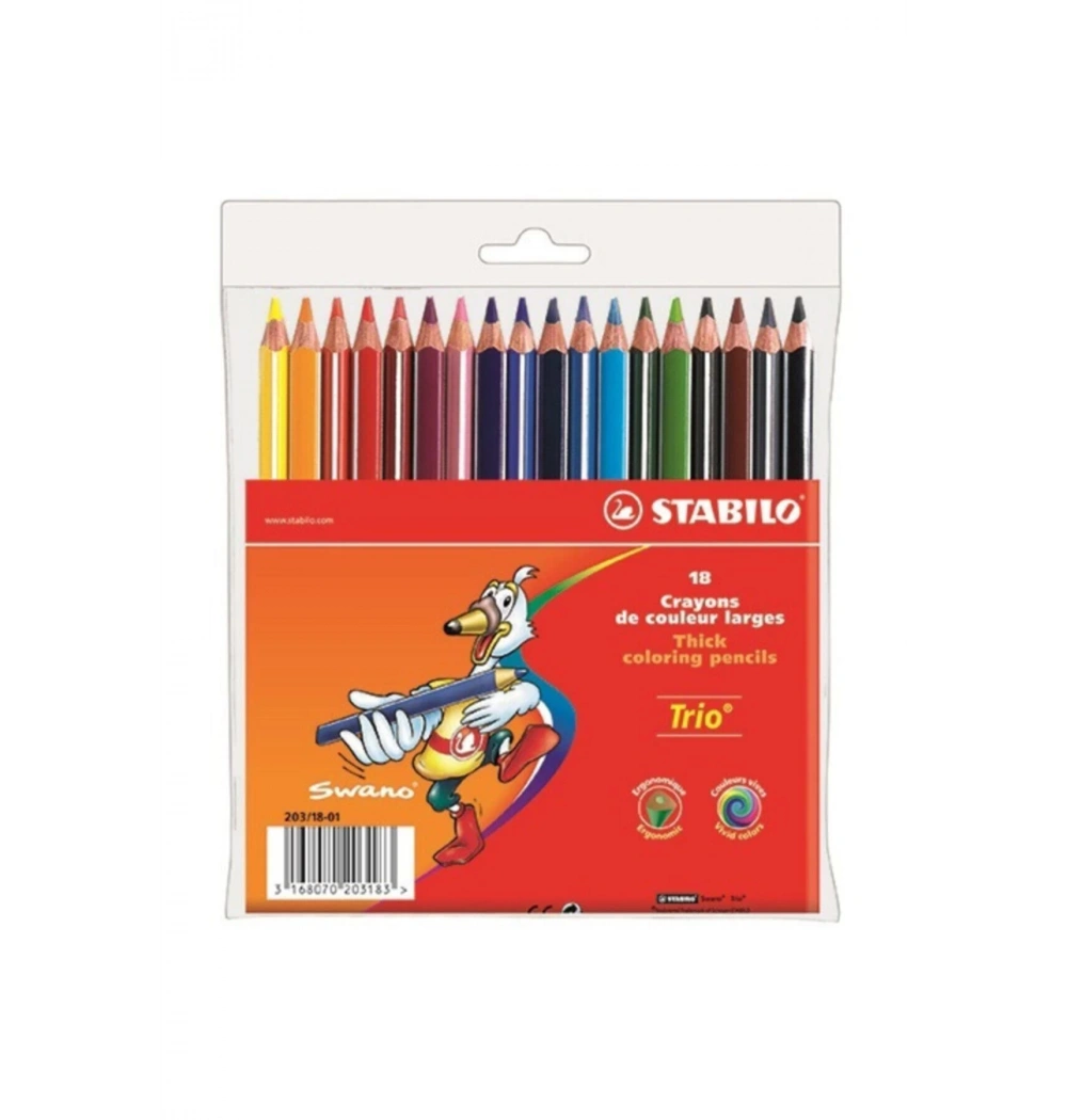 Stabılo Trio Kalın Kuru Boya 18Li Askılı Paket