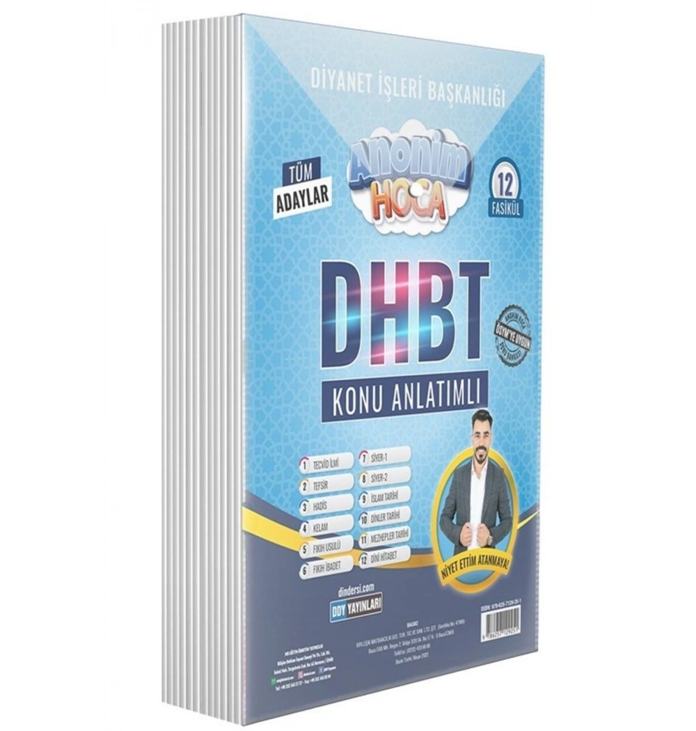 Dhbt Anonim Hoca 12 Fasikül Konu Anlatımlı Set Ddy Yayın