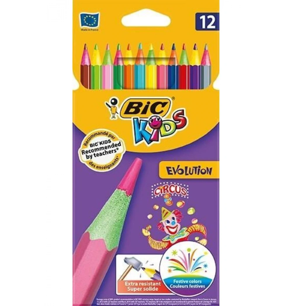 Bic Kids Evolution Circus Kuru  Boya Kalemi 12Li 895789
