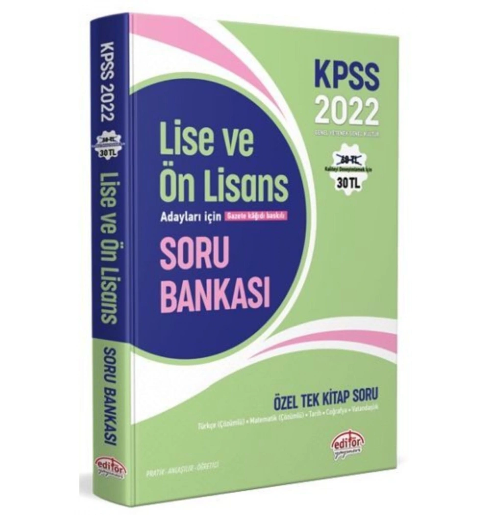 Editör 2022 Kpss Lise Önlisans Soru Bankası
