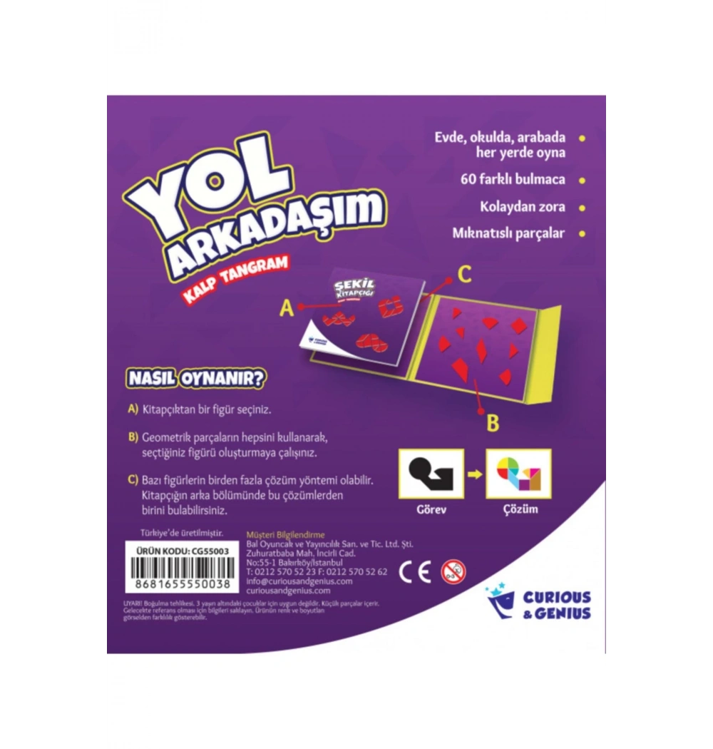 Yol Arkadaşım Kalp Tangram  Bal Oyuncak Cg55003